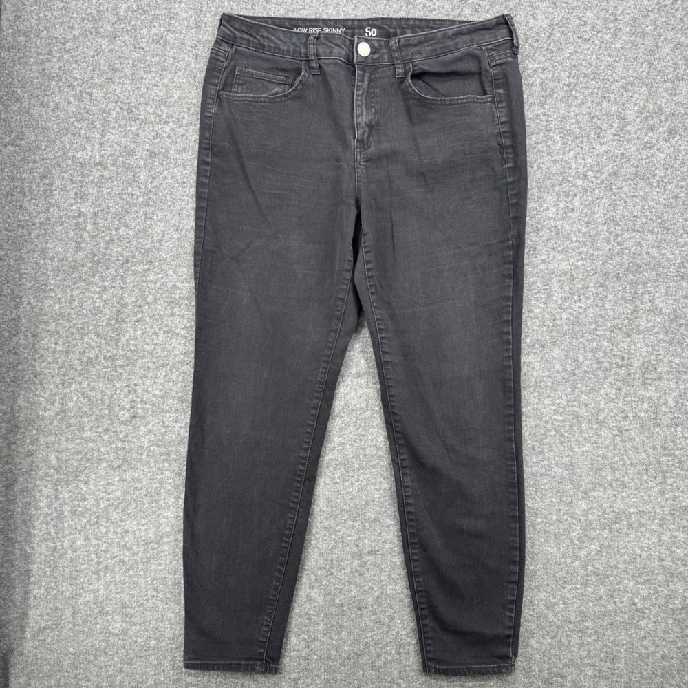 SO Womens High Rise Skinny Jeans Black Wash Stretch Denim Size 15 Casual  y2k